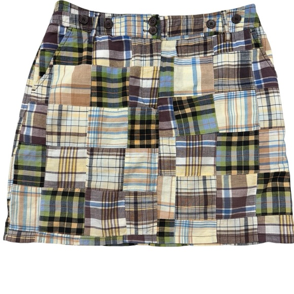Larry Levine Dresses & Skirts - 502 - Larry Levine Blue Tan Mini Skirt Casual Resort Wear Size 8